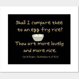 Uncle Roger Shakespeare Fry Rice Meme Valentine Gift Posters and Art